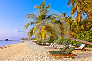 Chairs on Maldives beach