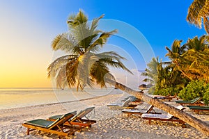 Chairs on Maldives beach