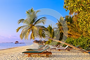 Chairs on Maldives beach