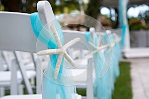 Chairs at outdoor wedding