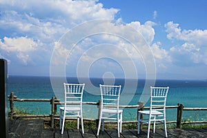 Chairs overlooking the sea