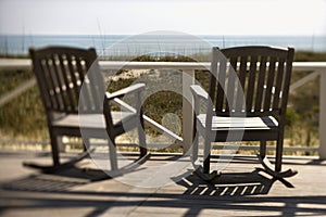 Chairs on Porch Facing Beach