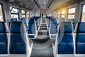 Chairs in suburban train car interior