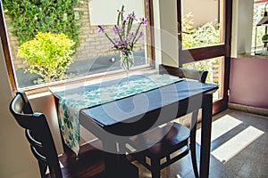 Chairs and table in a restaurant