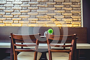 Chairs and table in a restaurant