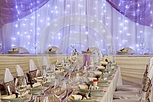 Chairs and table set with decorations