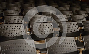 Chairs from the tissue in an empty auditorium