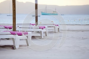 Chairs and umbrella on the beach