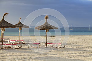 Chairs and umbrella on the beach