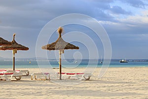 Chairs and umbrella on the beach