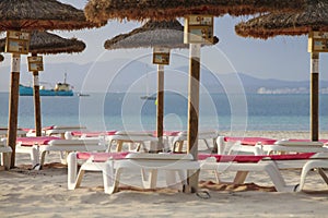 Chairs and umbrella on the beach