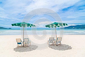 Chairs And Umbrella on the Beach