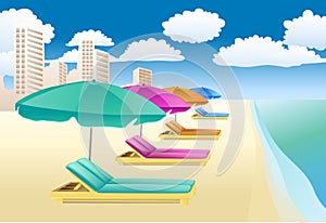 Chairs with unbrellas