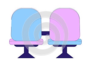 Chairs in waiting room flat vector cartoon icon
