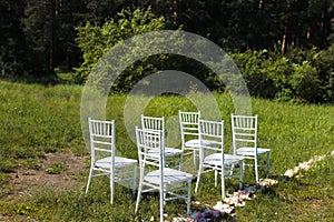 Chairs on wedding ceremony