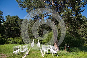 Chairs on wedding ceremony