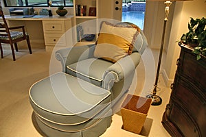 Chaise in bedroom office photo