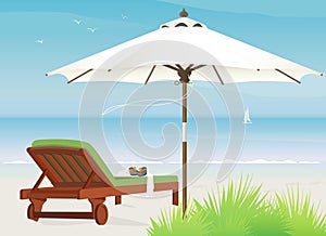 Chaise Lounge at Beach photo