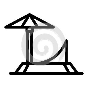 Chaise lounge icon outline vector. Beach deck chair
