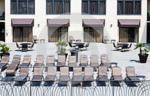 Chaise Lounges on Hotel Patio