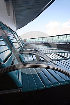 Chaises on cruise ship