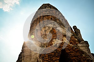 Chaiwatthanaram temple the old capital city in Ayutthaya Thailand