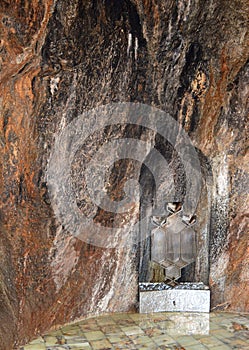 Chak Chak fire temple also known as the Green Pir, the most sacred of the mountain shrines of Zoroastrianism