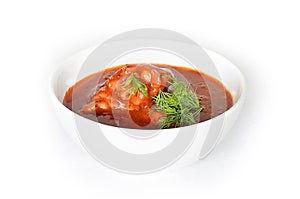 Chakhokhbili - chicken stewed with tomatoes photo