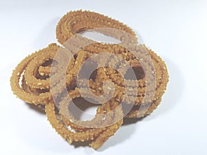 Chakli or  Muruku indian snack stock photo