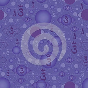 Chakra 2 Ajna sign seamless pattern