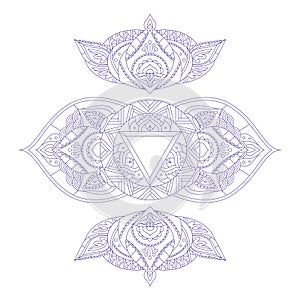 Chakra Ajna. Vector
