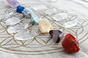 Chakra Balancing Crystals Close Up