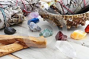 Chakra Balancing Crystals and White Sage