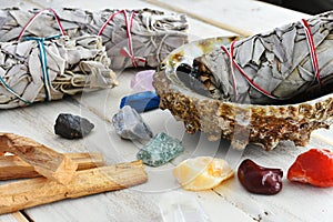 Chakra Balancing Crystals and White Sage