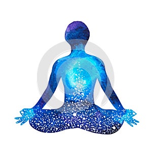 Chakra human lotus pose yoga, abstract