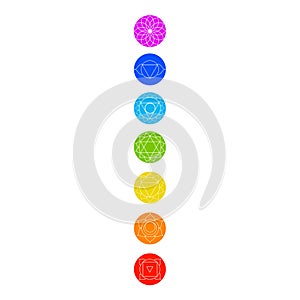 Chakra icons with respective colors photo