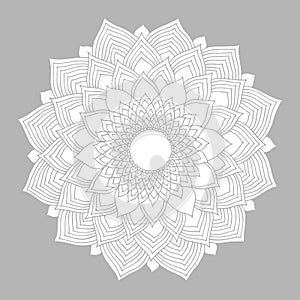 Chakra mandala icon symbol logo, flower floral leaf, vector hand drawing