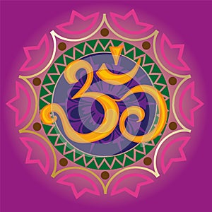 Chakra ohm with the mandala