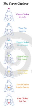 Chakra Seven Symbols Female Body Yoga Energy Bookmark