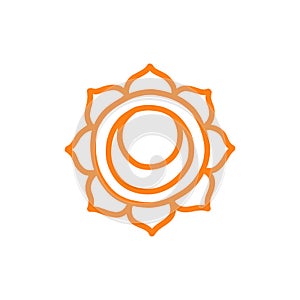 Chakra svadhisthana doodle icon, vector color illustration