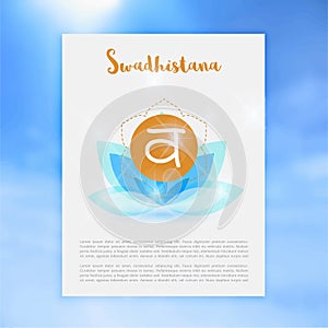 Chakra Svadhisthana icon, ayurvedic symbol, concept of Hinduism, Buddhism