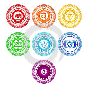 Chakra symbols set.