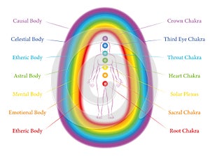 Chakras Aura Bodies Seven Layers Woman photo