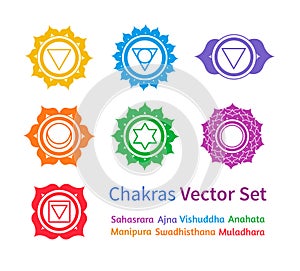 Chakras. Vector set