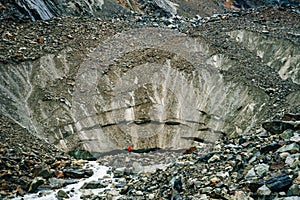 Chalaadi glacier close in Svaneti region, Georgia, Caucasus