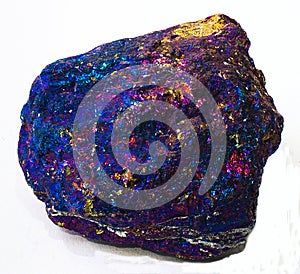 Chalcopyrite blue shiny mineral stone crystal