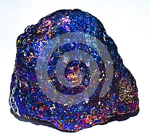 Chalcopyrite blue shiny mineral stone crystal