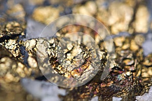 Chalcopyrite Copper iron sulfide mineral Macro.