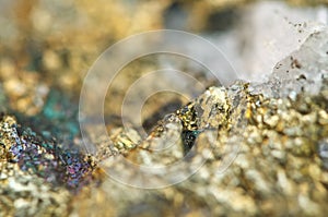 Chalcopyrite Copper iron sulfide mineral Macro.