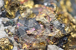 Chalcopyrite Copper iron sulfide mineral Macro.